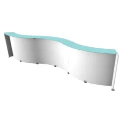 Spirit Empfangstheke, 3 Elemente, Wellenförmig, Weiß