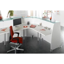 Spirit Empfangstheke, 4 Elemente, L-förmig, Weiß -Berühmt Büromöbel Geschäft spirit empfangstheke 4 elemente l foermig weiss img SI 106223 C A5