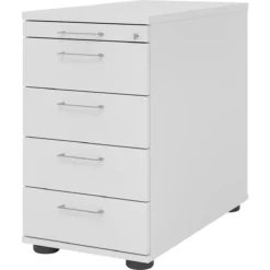 Standcontainer Breno 13333, Utensilienschub, B 428 X T 800 X H 720-760 Mm, Spanplatte, Lichtgrau