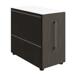 Standcontainer SOLUS PLAY, Mit Utensilienauszug, Schublade, Ansatz Links, Tiefe 400 Mm, Mooreiche