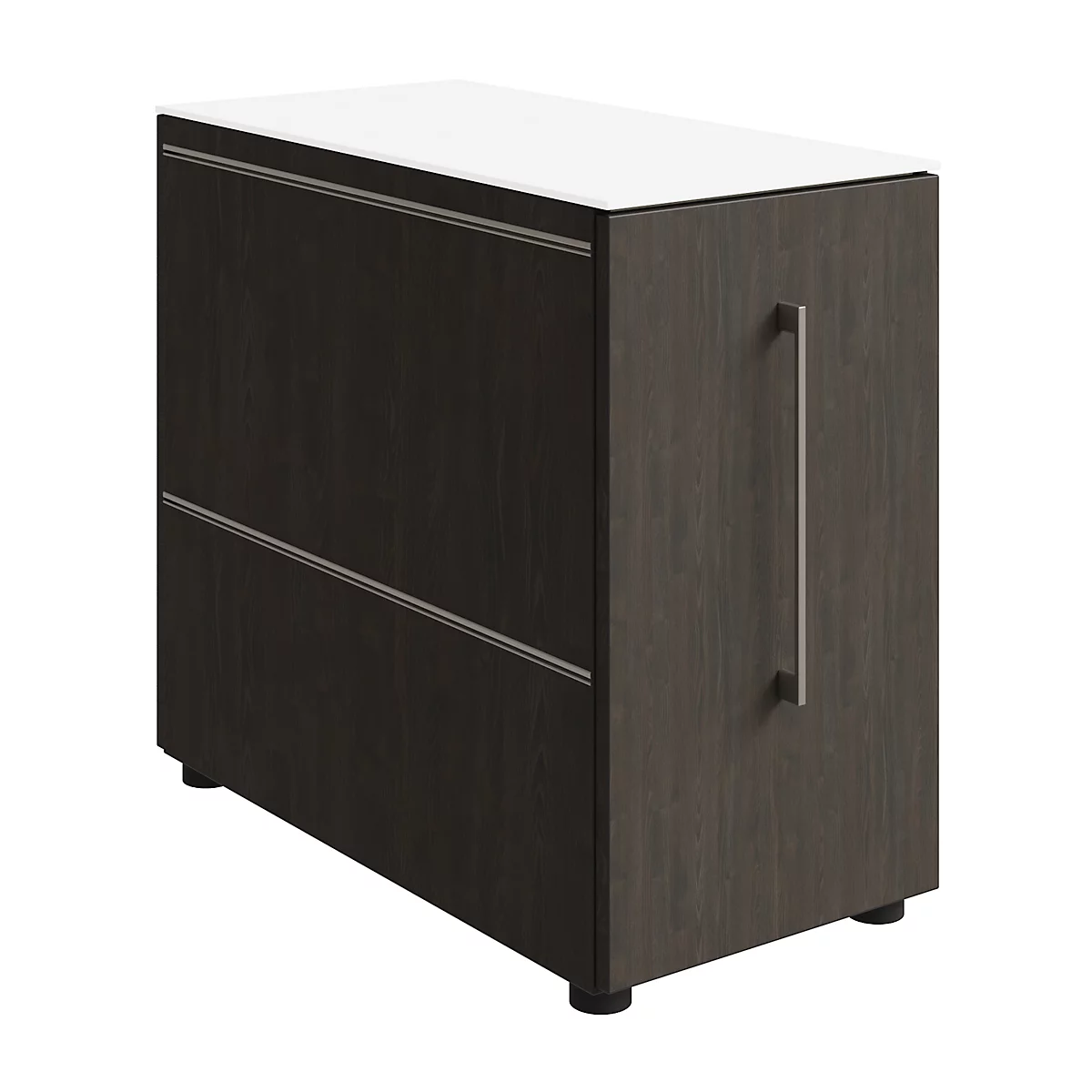 Standcontainer SOLUS PLAY, Mit Utensilienauszug, Schublade, Ansatz Links, Tiefe 400 Mm, Mooreiche 1 Standcontainer SOLUS PLAY, Mit Utensilienauszug, Schublade, Ansatz Links, Tiefe 400 Mm, Mooreiche