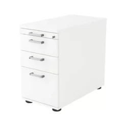 Standcontainer TARVIS, 1 Utensilienauszug, Abschließbar, 2 Schübe, 1 HR-Auszug, B 428 X T 800 X H 720 Mm, Weiß