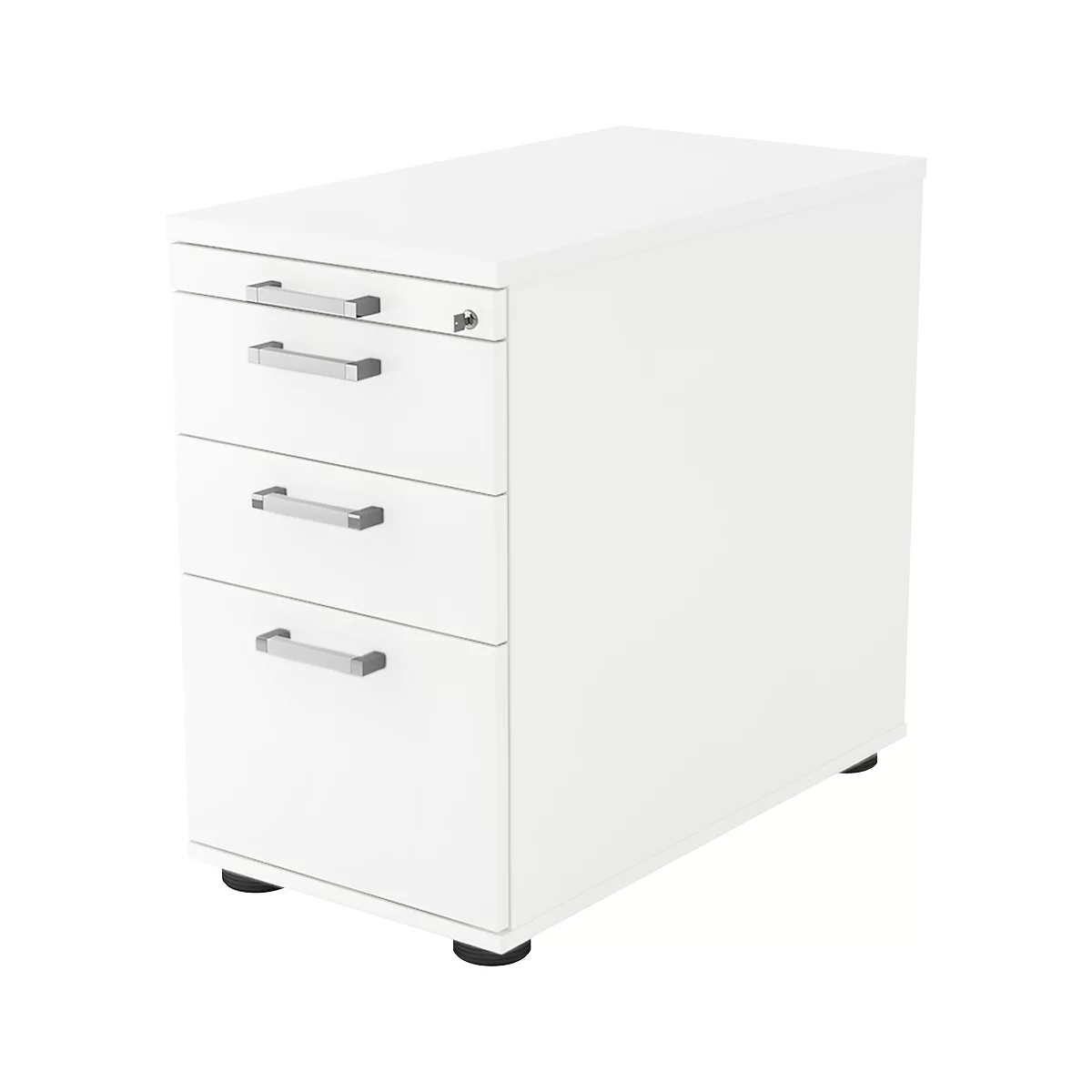 Standcontainer TARVIS, 1 Utensilienauszug, Abschließbar, 2 Schübe, 1 HR-Auszug, B 428 X T 800 X H 720 Mm, Weiß 1 Standcontainer TARVIS, 1 Utensilienauszug, Abschließbar, 2 Schübe, 1 HR-Auszug, B 428 X T 800 X H 720 Mm, Weiß