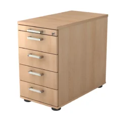 Standcontainer TARVIS, 1 Utensilienauszug, Abschließbar, 4 Schübe, B 428 X T 800 X H 720-760 Mm, Eiche-Dekor