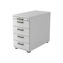 Standcontainer TOPAS LINE, 4 Schübe, 1 Utensilienauszug, Abschließbar, B 428 X T 800 X H 720-760 Mm, Lichtgrau/lichtgrau