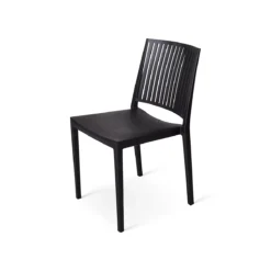 Stapelstuhl Baltimore, Stapelbar Bis 4 Stück, UV- & Wasserbeständig, Sitzhöhe 460 Mm, L 560 X B 460 X H 820 Mm, Polypropylen, Schwarz, 4 Stück