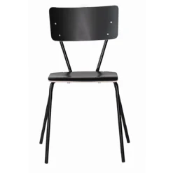 Stapelstuhl CLIO, Stapelbar Bis 8 Stück, Bis 120 Kg, Rundrohrfuß-Gestell, B 380 X T 380 X H 450 Mm , Schwarz/schwarz, 2 Stück