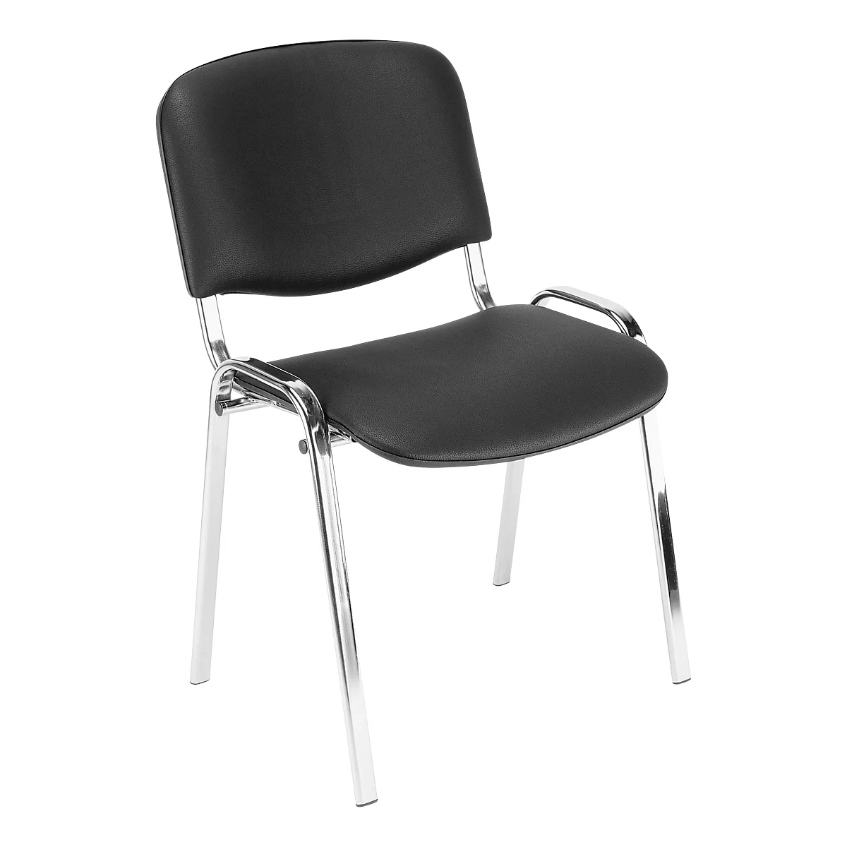 Stapelstuhl ISO Basic, Kunstleder, Desinfektionsmittelbeständig, Gestell Verchromt 1 Stapelstuhl ISO Basic, Kunstleder, Desinfektionsmittelbeständig, Gestell Verchromt