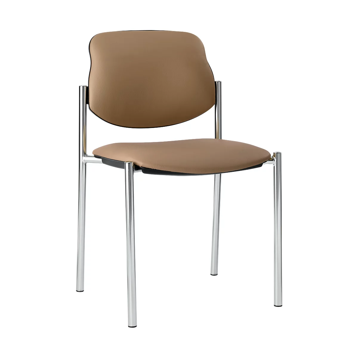 Stapelstuhl Styl, Ohne Armlehnen, Lederoptik, Nougat, Stapelbar Bis Zu 6 Stück 1 Stapelstuhl Styl, Ohne Armlehnen, Lederoptik, Nougat, Stapelbar Bis Zu 6 Stück