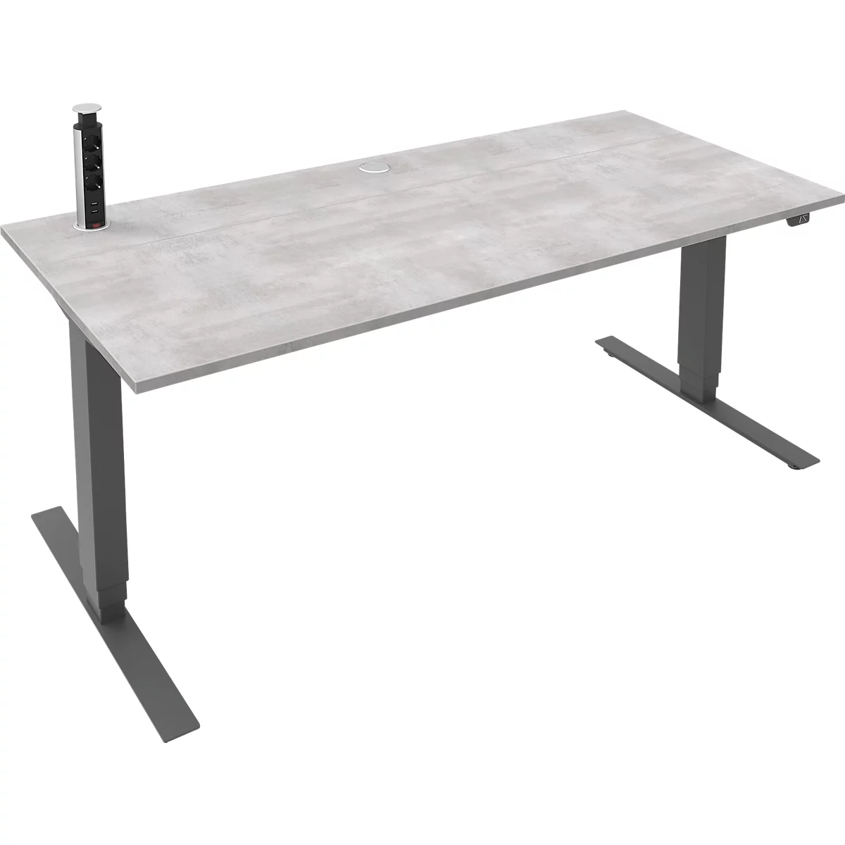 Steckdosentower Für Elektrisch Höhenverstellbaren Schreibtisch TEMPIO, 1,5 M Zuleitung, 3x Schuko, 2 X USB 1 Steckdosentower Für Elektrisch Höhenverstellbaren Schreibtisch TEMPIO, 1,5 M Zuleitung, 3x Schuko, 2 X USB