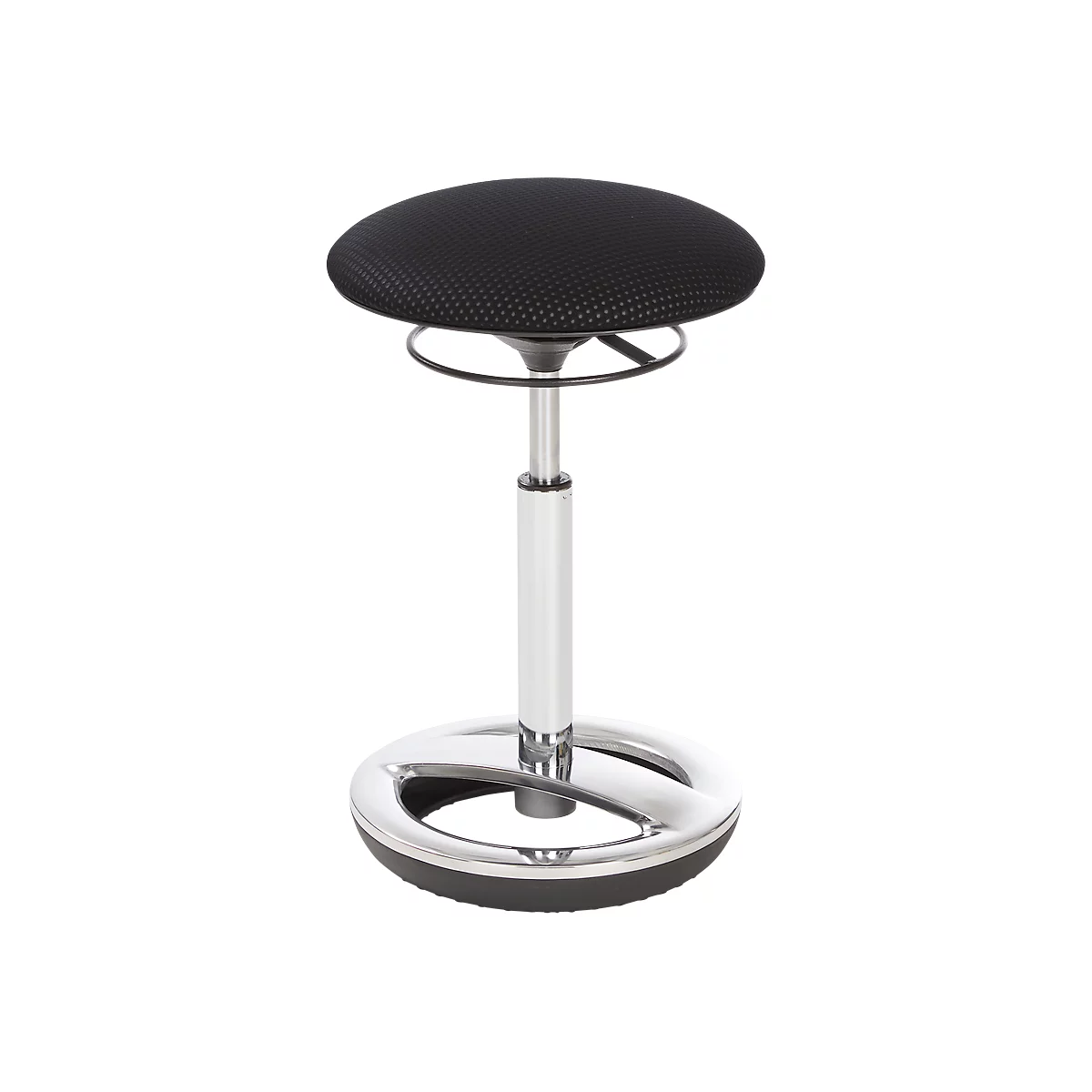 Stehhilfe Sitness HIGH BOB, Für Ergonomisches Sitzen, Höhenverstellbar, Schwingeffekt, H 490-700 Mm, Schwarz, Gestell Verchromt 1 Stehhilfe Sitness HIGH BOB, Für Ergonomisches Sitzen, Höhenverstellbar, Schwingeffekt, H 490-700 Mm, Schwarz, Gestell Verchromt