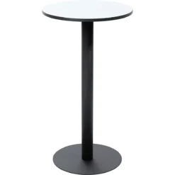 Stehtisch Paperflow Mezzo, Melaminharzbeschichtete MDF-Platte, Stahlgestell, Rund Ø 600 X H 1100 Mm, Weiß/mattschwarz