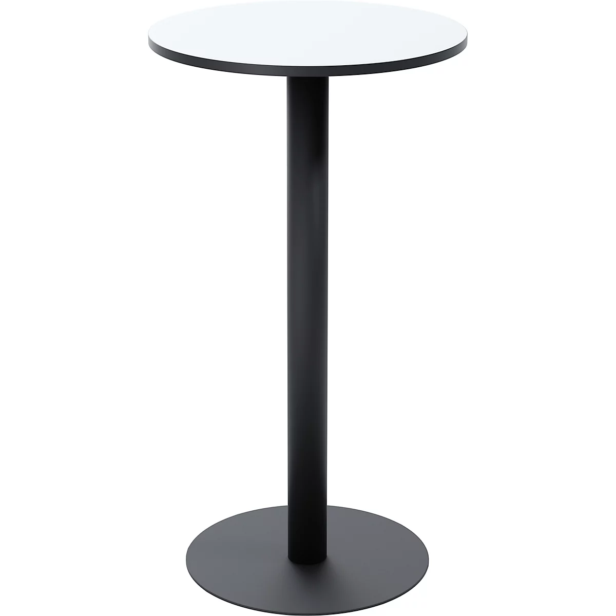 Stehtisch Paperflow Mezzo, Melaminharzbeschichtete MDF-Platte, Stahlgestell, Rund Ø 600 X H 1100 Mm, Weiß/mattschwarz 1 Stehtisch Paperflow Mezzo, Melaminharzbeschichtete MDF-Platte, Stahlgestell, Rund Ø 600 X H 1100 Mm, Weiß/mattschwarz
