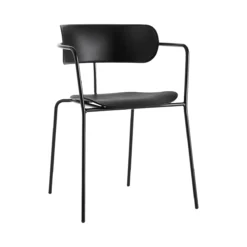 Stuhl BISTRO, Stapelbar Bis Zu 4 Stück, B 535 X T 545 X H 760 Mm, Stahlrohr & Polypropylen, Schwarz, 4 Stück