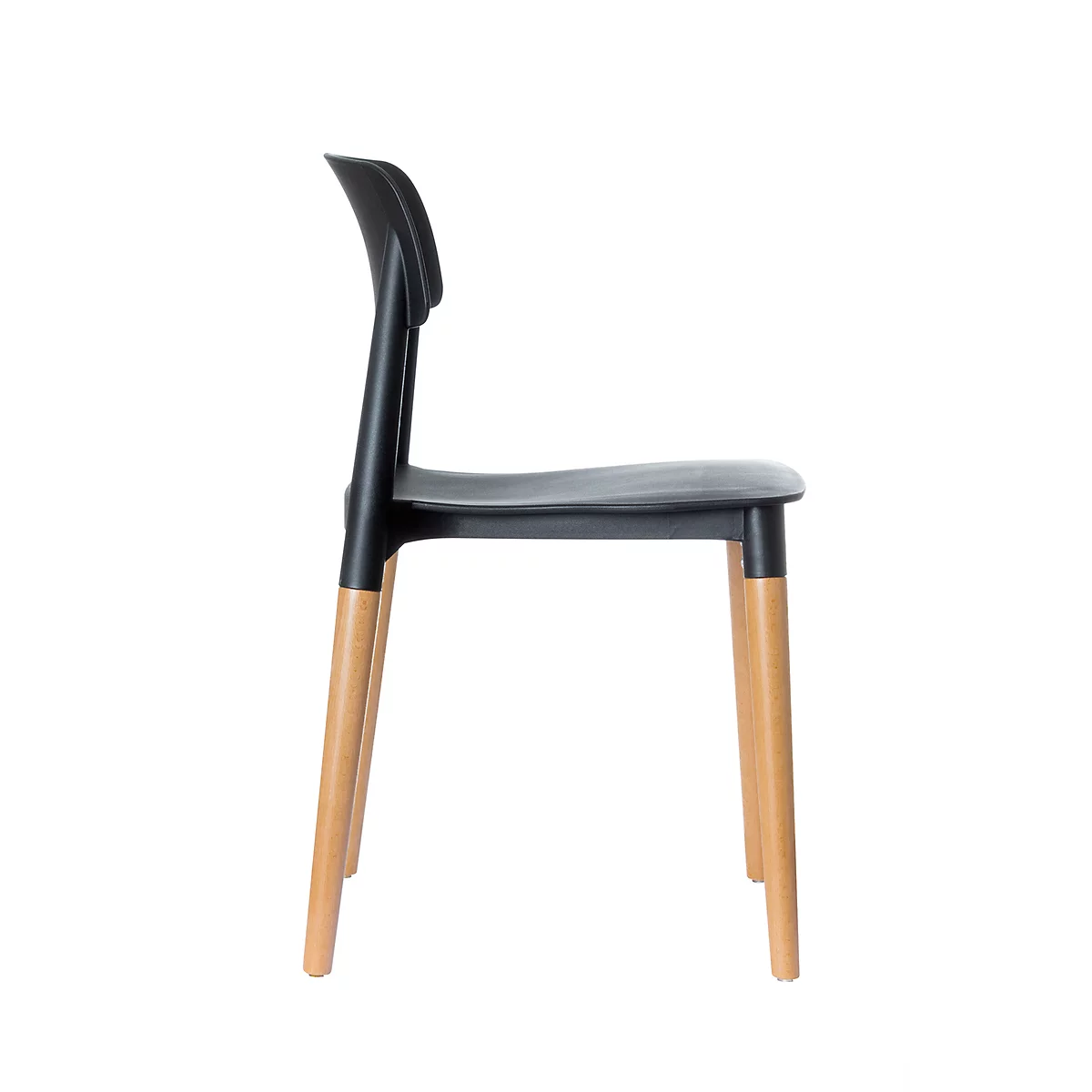 Stuhl Paperflow Glamwood, Massivholz, PP-Sitz, Schwarz, 2er-Set 2 Stuhl Paperflow Glamwood, Massivholz, PP-Sitz, Schwarz, 2er-Set – Bild 2