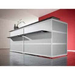 Berühmt Büromöbel Geschäft -Berühmt Büromöbel Geschäft theke tool gerade b 1500 x t 800 x h 1100 mm anthrazit mdf silber img SI 105933 D