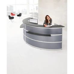 Berühmt Büromöbel Geschäft -Berühmt Büromöbel Geschäft theke tool rund b 1940 x t 850 x h 1100 mm anthrazit mdf silber img SI 105947 C