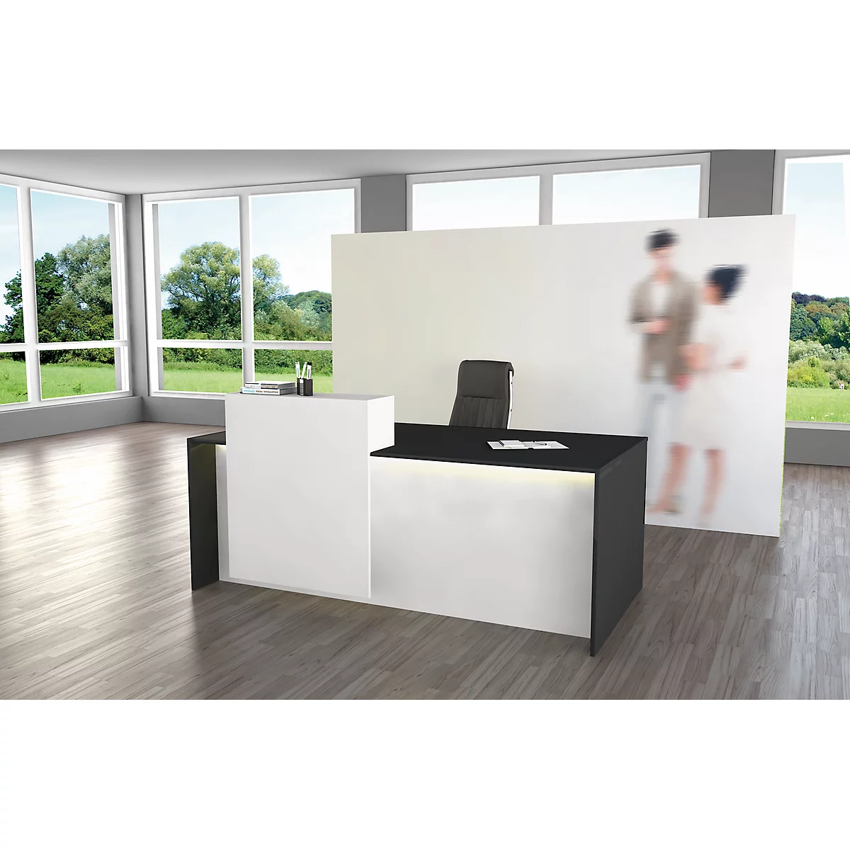 Theke Weiß/anthrazit, B 1800 X T 920 X H 1100 Mm 1 Theke Weiß/anthrazit, B 1800 X T 920 X H 1100 Mm