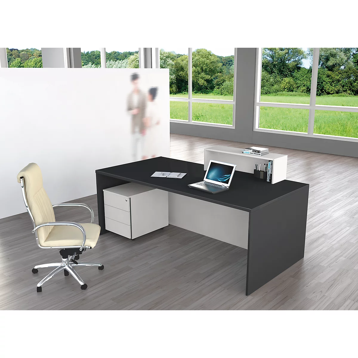 Theke Weiß/anthrazit, B 1800 X T 920 X H 1100 Mm 2 Theke Weiß/anthrazit, B 1800 X T 920 X H 1100 Mm – Bild 2