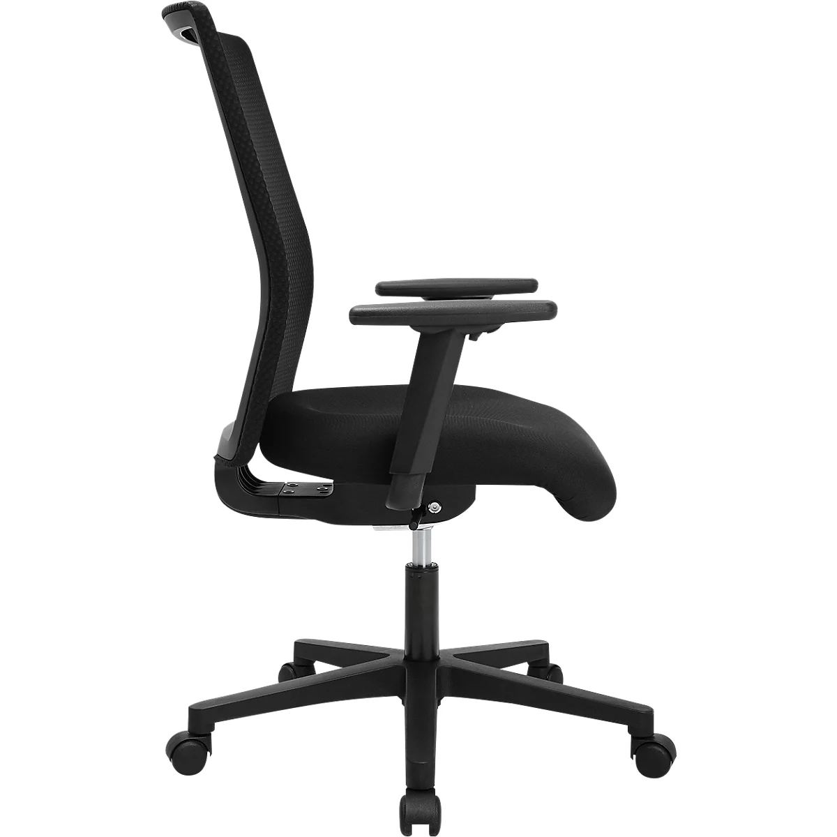 Topstar Bürostuhl Free Point, Mit Armlehnen, Wippmechanik, Muldensitz, Netzrücken, Schwarz 4 Topstar Bürostuhl Free Point, Mit Armlehnen, Wippmechanik, Muldensitz, Netzrücken, Schwarz – Bild 4