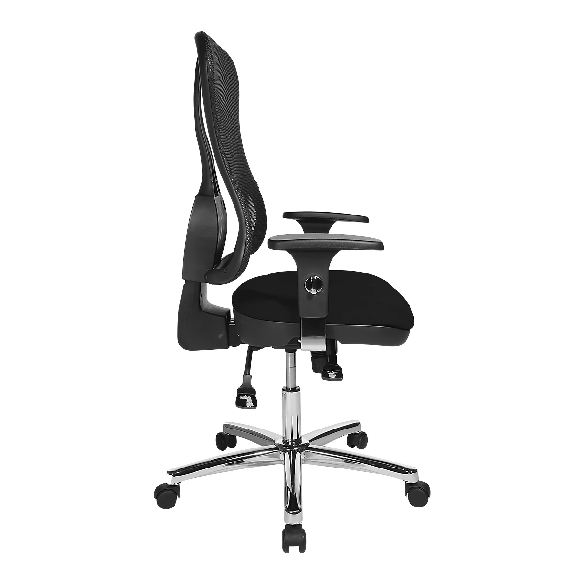 Topstar Bürostuhl Head Point Deluxe, Mit Armlehnen, Synchronmechanik, Muldensitz, Netzrücken, Schwarz/alusilber 3 Topstar Bürostuhl Head Point Deluxe, Mit Armlehnen, Synchronmechanik, Muldensitz, Netzrücken, Schwarz/alusilber – Bild 3