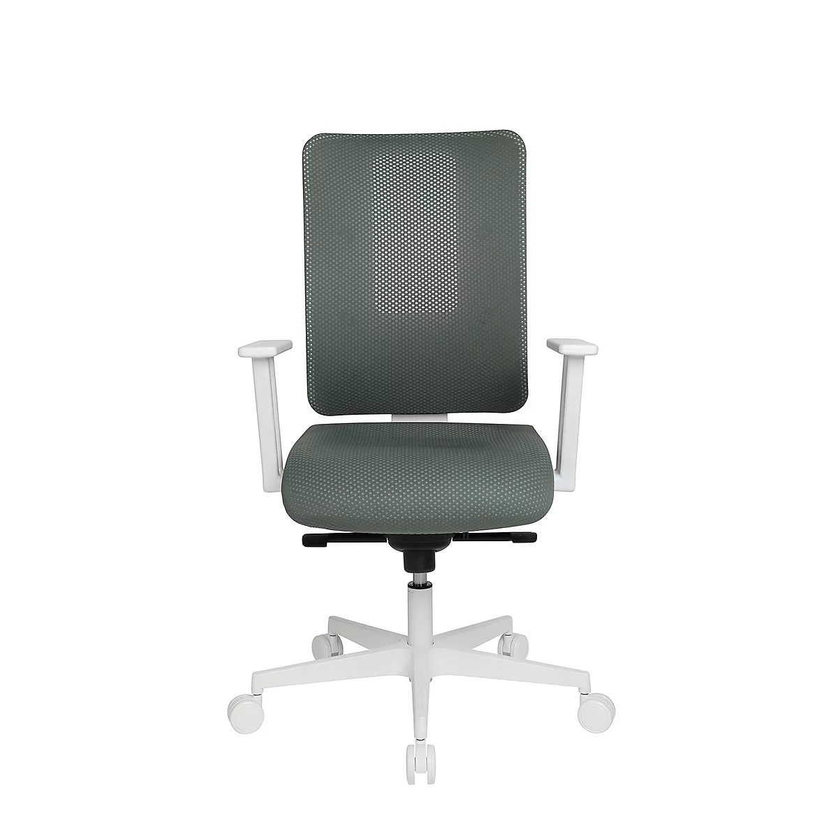 Topstar Bürostuhl Sitness Life 50, Mit Armlehnen, 3D-Synchronmechanik, Muldensitz, Netzrücken, Graugrün/weiß 2 Topstar Bürostuhl Sitness Life 50, Mit Armlehnen, 3D-Synchronmechanik, Muldensitz, Netzrücken, Graugrün/weiß – Bild 2