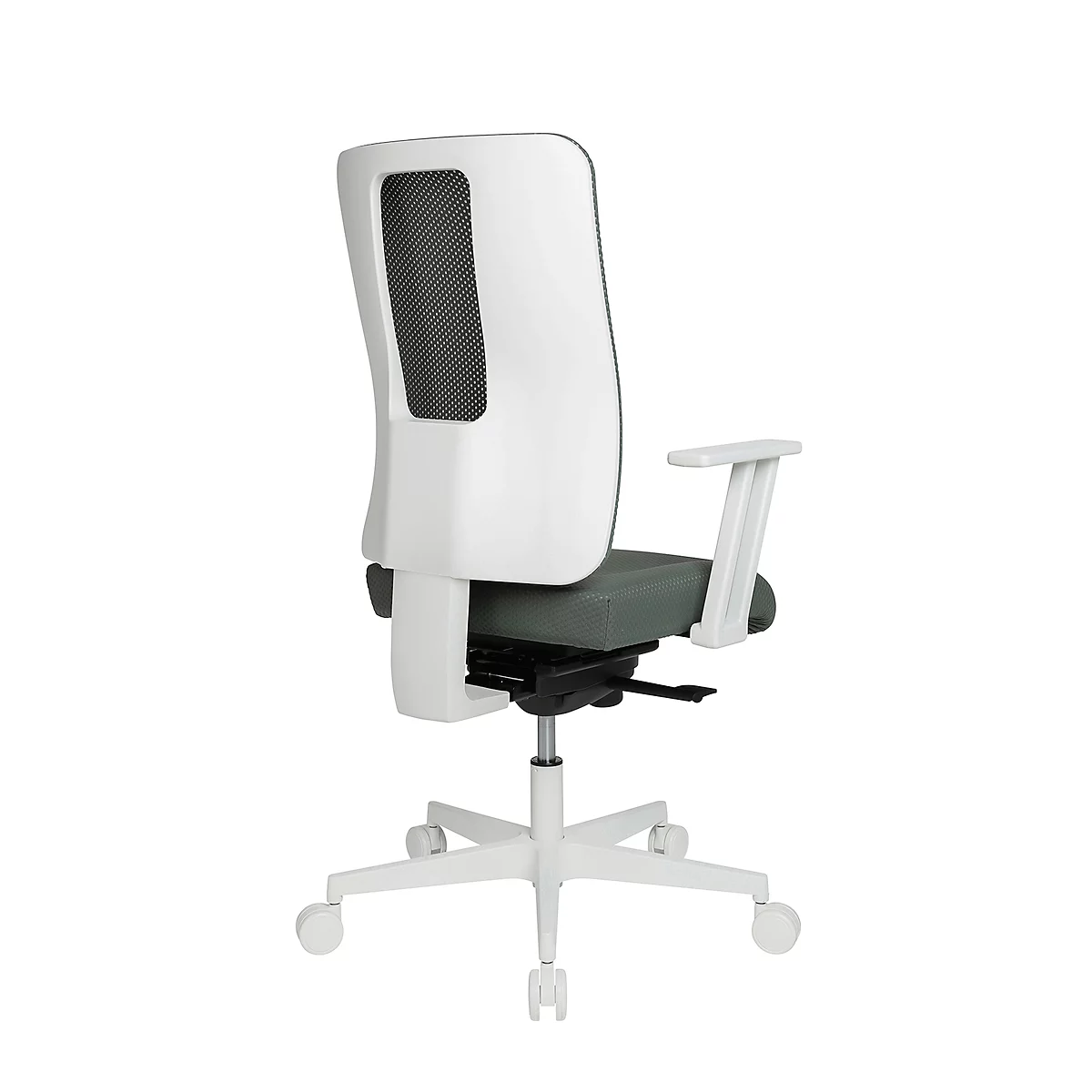 Topstar Bürostuhl Sitness Life 50, Mit Armlehnen, 3D-Synchronmechanik, Muldensitz, Netzrücken, Graugrün/weiß 4 Topstar Bürostuhl Sitness Life 50, Mit Armlehnen, 3D-Synchronmechanik, Muldensitz, Netzrücken, Graugrün/weiß – Bild 4