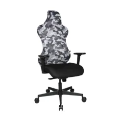 Topstar Bürostuhl Sitness RS Sport Camouflage, Mit Armlehnen, 3D-Synchronmechanik, Muldensitz, Kopfstütze, Grauweiß/schwarz