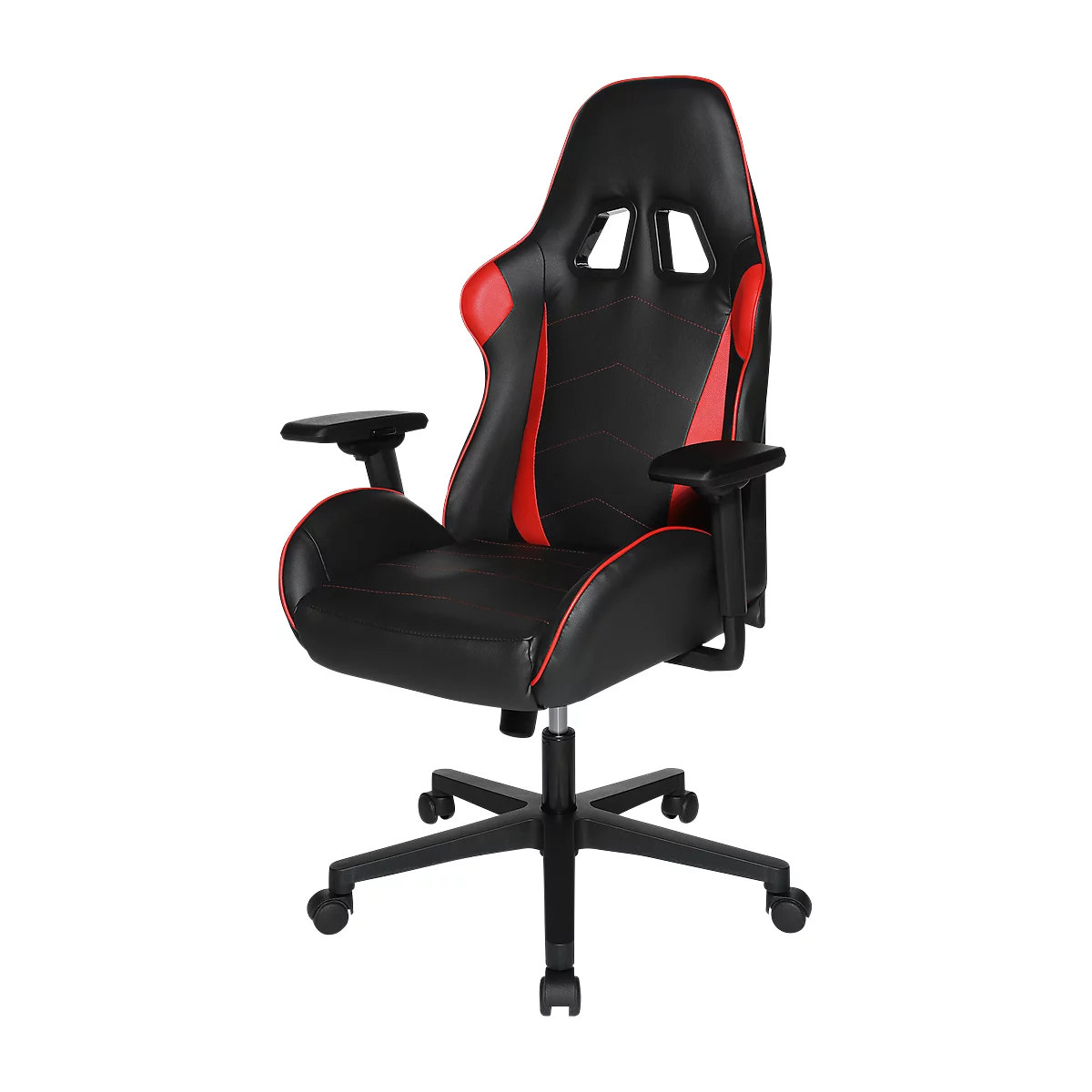 Topstar Gaming Stuhl Speed Chair 2, Mit Armlehnen, 3D-Wippmechanik, Muldensitz, Kopfstütze, Schwarz Rot/schwarz 3 Topstar Gaming Stuhl Speed Chair 2, Mit Armlehnen, 3D-Wippmechanik, Muldensitz, Kopfstütze, Schwarz Rot/schwarz – Bild 3
