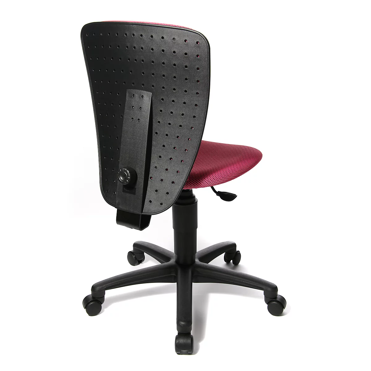 Topstar Kinderdrehstuhl High S´cool, Ohne Armlehnen, Muldensitz, 3D-Netz-Rückenlehne, Pink/schwarz 2 Topstar Kinderdrehstuhl High S´cool, Ohne Armlehnen, Muldensitz, 3D-Netz-Rückenlehne, Pink/schwarz – Bild 2