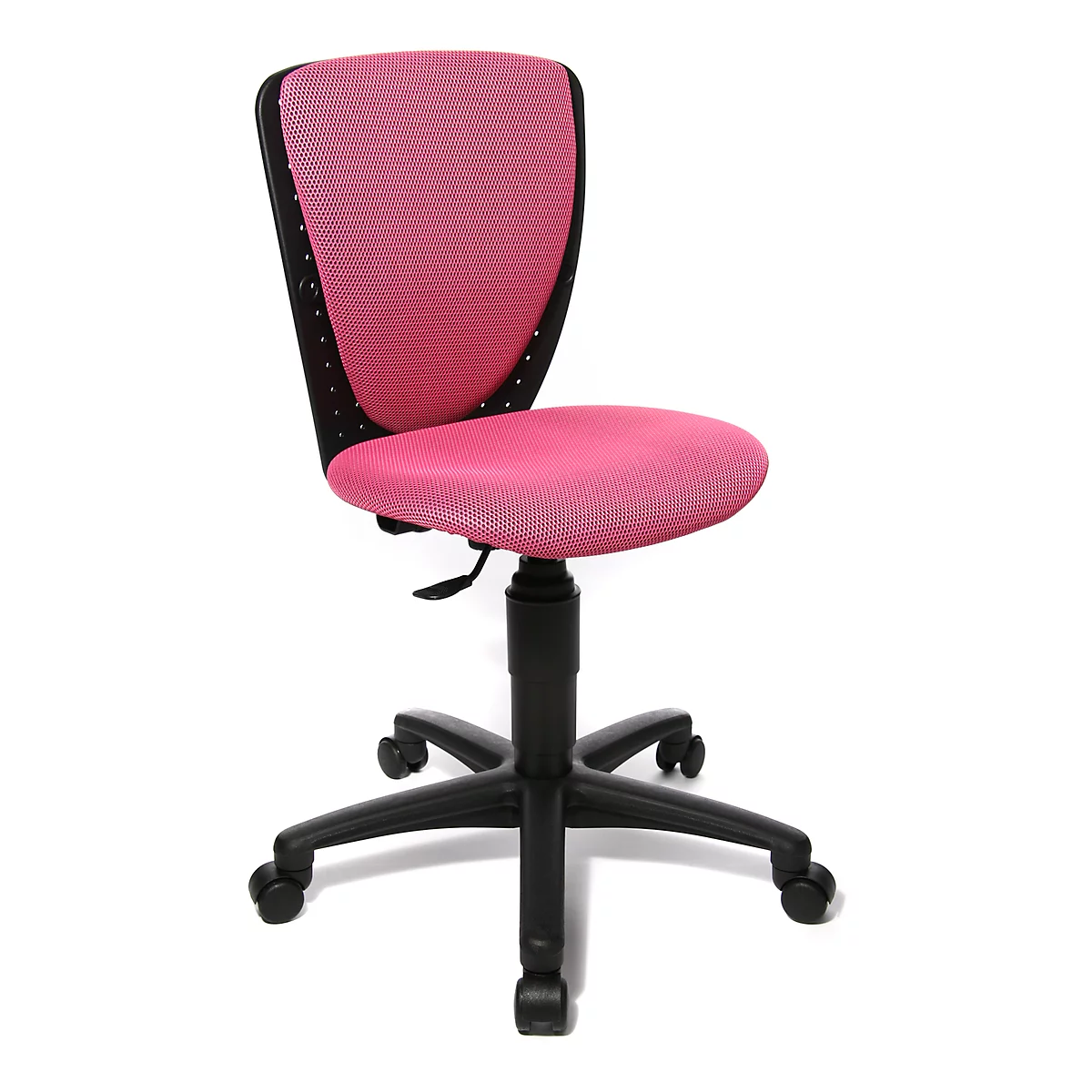 Topstar Kinderdrehstuhl High S´cool, Ohne Armlehnen, Muldensitz, 3D-Netz-Rückenlehne, Pink/schwarz 5 Topstar Kinderdrehstuhl High S´cool, Ohne Armlehnen, Muldensitz, 3D-Netz-Rückenlehne, Pink/schwarz – Bild 5