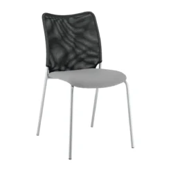 Vierfuß-Stuhl Sun, Ohne Armlehnen, Alusilber/grau