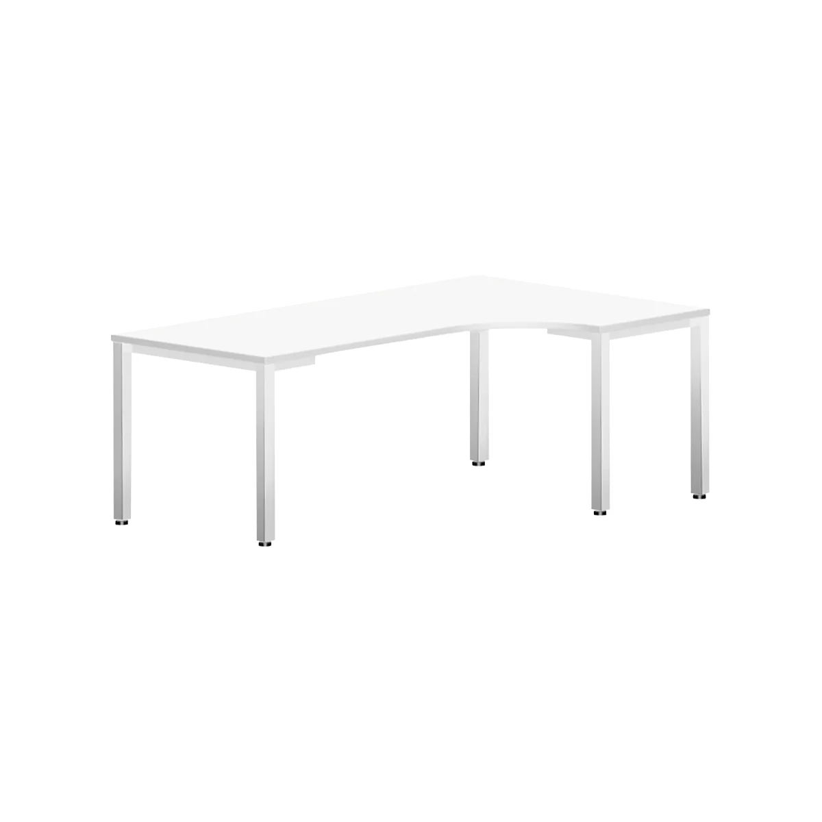 Winkelschreibtisch BEXXSTAR, Quadratrohrfuß, Ansatz Links, B 2000 X T 800/1200 X H 740 Mm, Weiß 1 Winkelschreibtisch BEXXSTAR, Quadratrohrfuß, Ansatz Links, B 2000 X T 800/1200 X H 740 Mm, Weiß