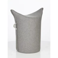 Zipfelhocker WERTHER, Wollfilz, Schwer Entflammbar, Sitzhöhe 500 Mm, Griffschlaufe, Hellgrau